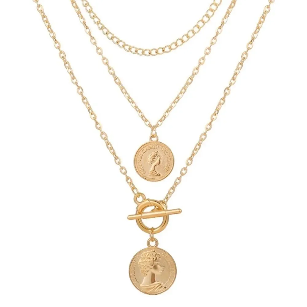 Necklace multilayered Coin Lariat NWT